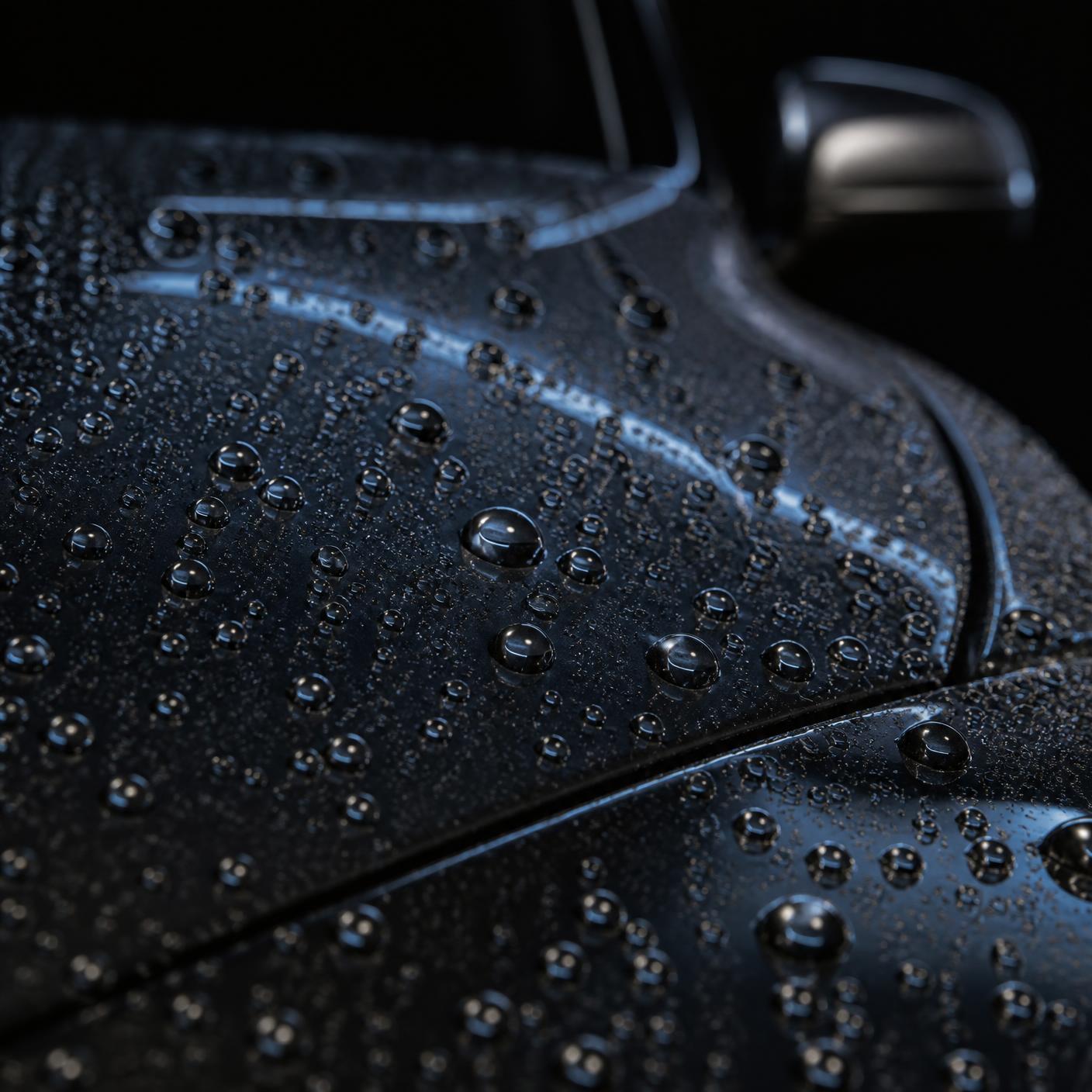 Ceramic coating water beading